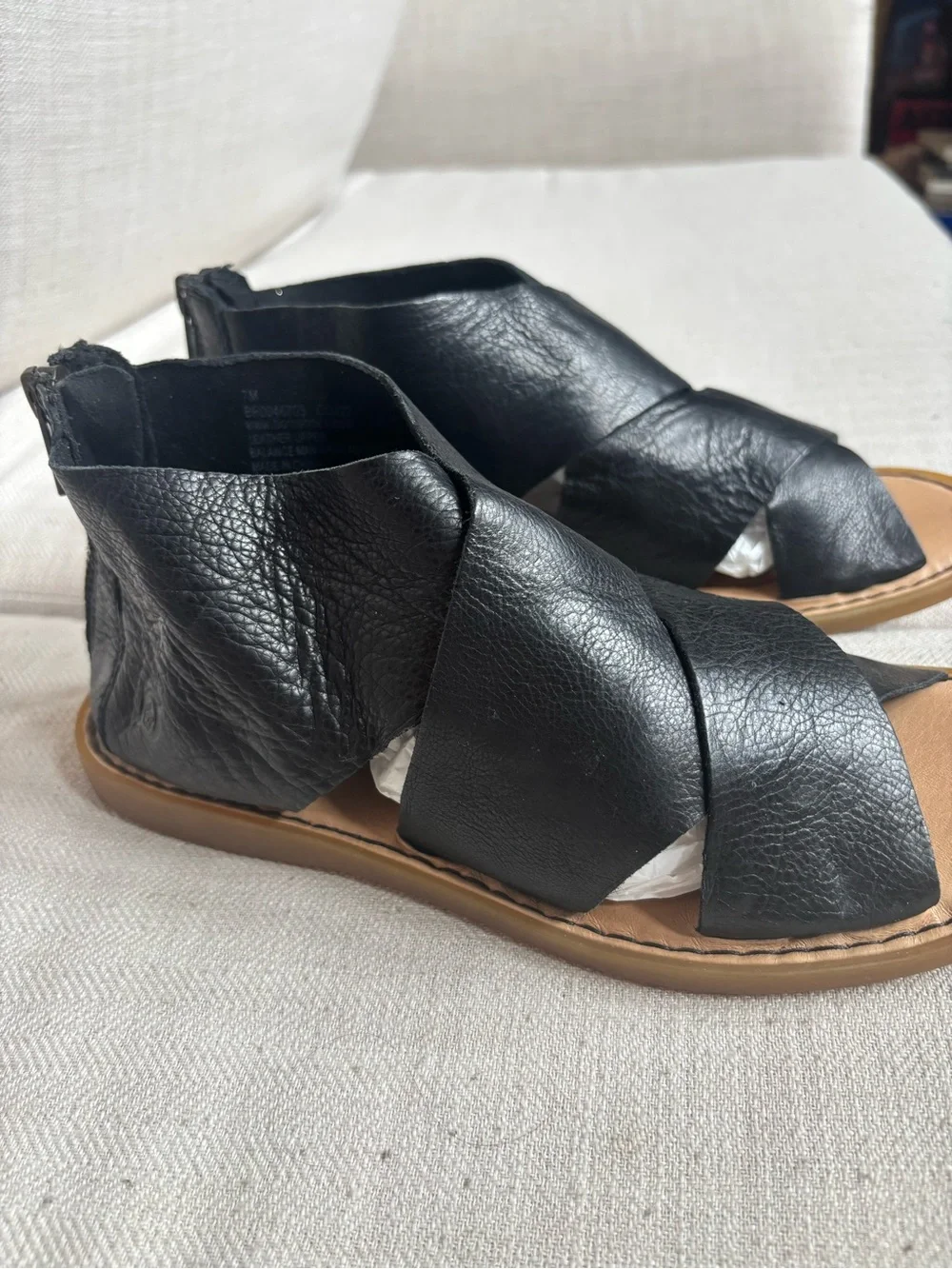 Born Imani Black Nero Leather Sandals BR0046703-BLK Women’s Size 7 NWOB